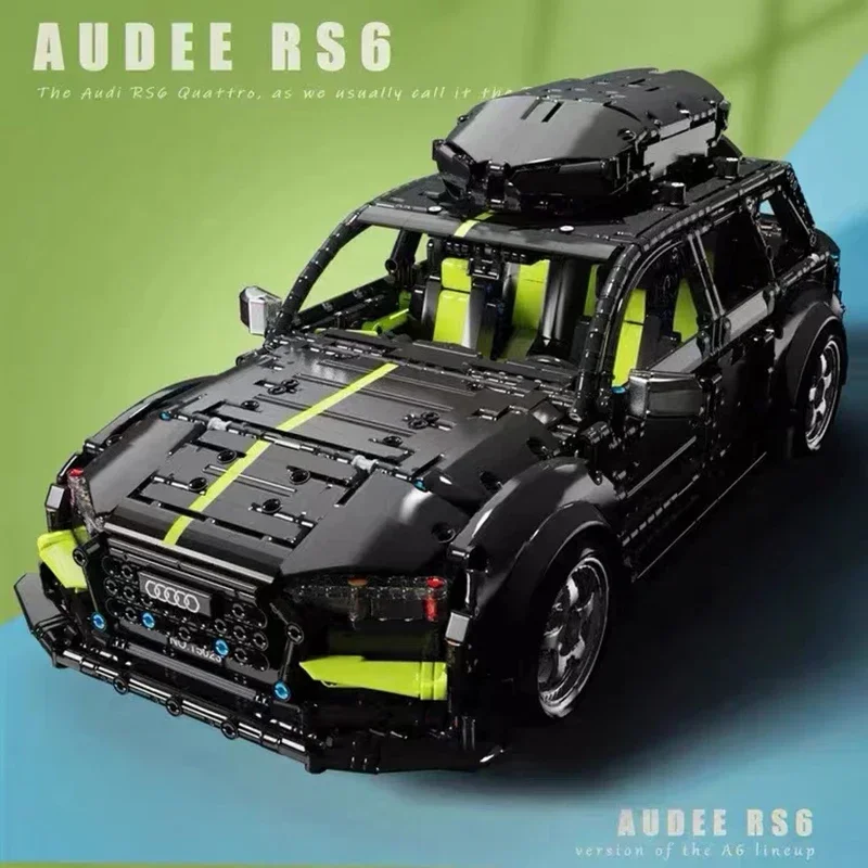 1:10 MOC Station vagon teknik spor araba RS6 modeli yapı taşı tuğla eğitim uzaktan kumanda oyuncaklar doğum günleri hediyeler