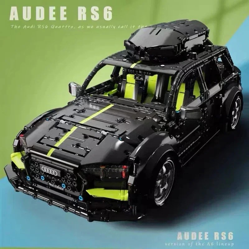 1:10 MOC Station vagon teknik spor araba RS6 modeli yapı taşı tuğla eğitim uzaktan kumanda oyuncaklar doğum günleri hediyeler - Görsel 2