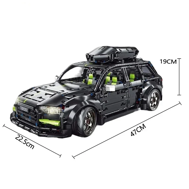 1:10 MOC Station vagon teknik spor araba RS6 modeli yapı taşı tuğla eğitim uzaktan kumanda oyuncaklar doğum günleri hediyeler