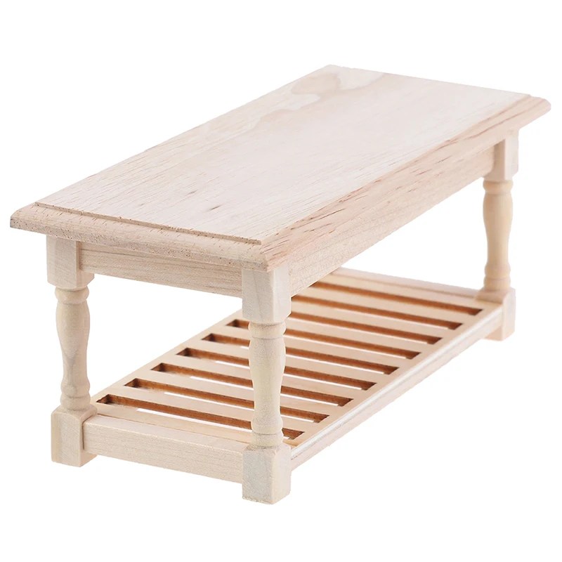 1:12 Mini Dollhouse mobilya minyatür ahşap çay masası başucu masa dolabı Mini oturma odası dekor bebek ev aksesuarları