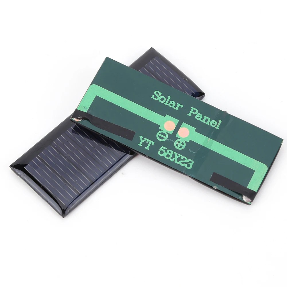 1/2 adet küçük güneş enerjisi paneli 5V 0.23W 45MA güneş pil şarj cihazı 58*23MM Polysilicon için 3.7V güneş oyuncak/LED ışık
