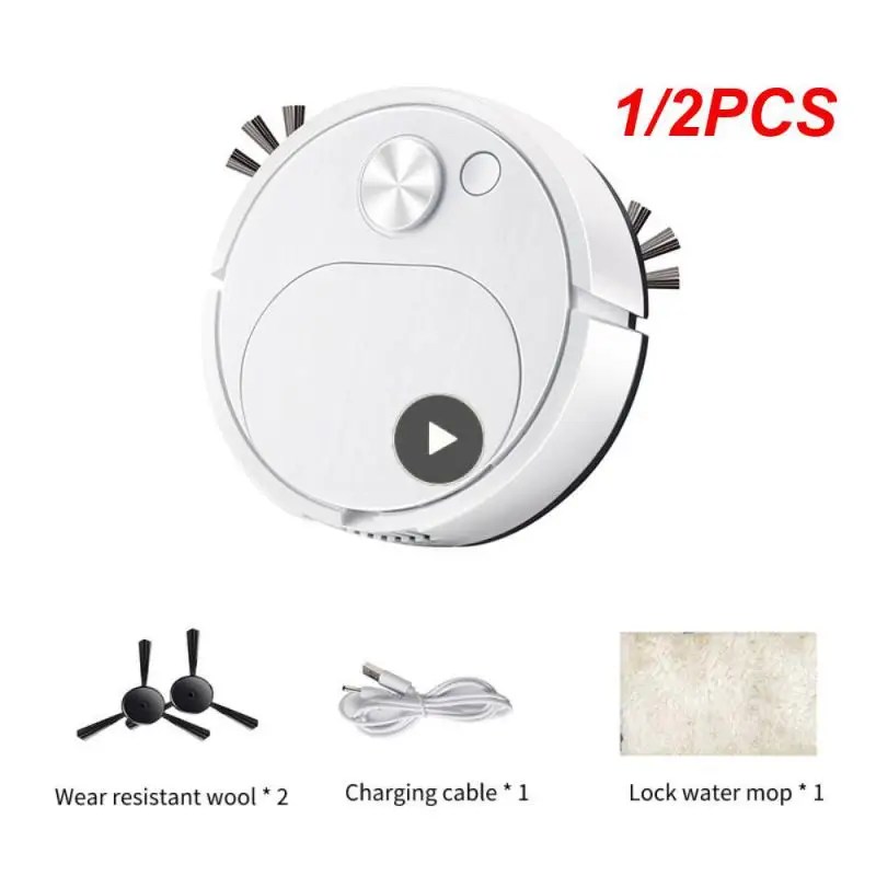 1/2 adet otomatik elektrikli süpürgeler USB şarj Mini temizleme makinesi akıllı süpürme mop Robot elektrikli süpürgeler temizlik
