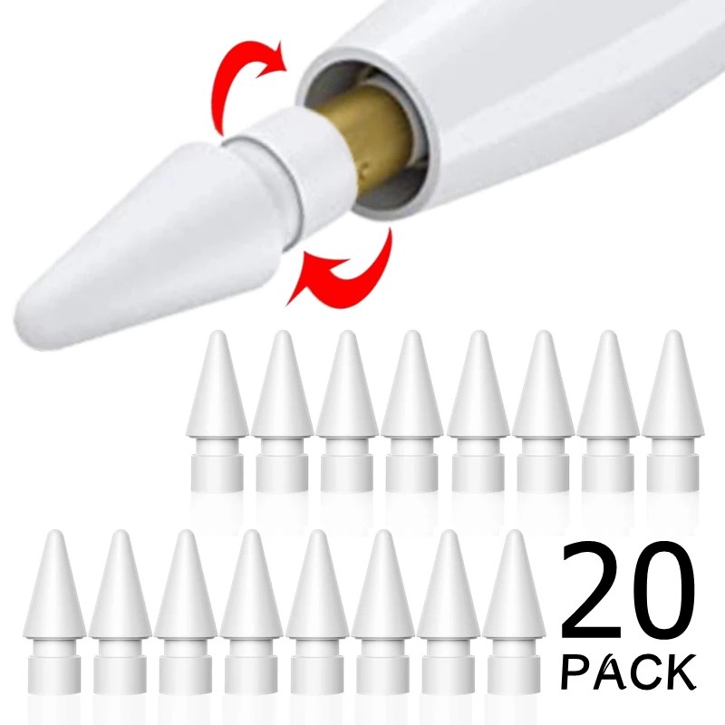 1/20 adet yedek ipuçları Apple kalem için 1st 2nd nesil iPencil pürüzsüz yedek hazretleri iPad Pro kalem 1/2 Stylus ince uç