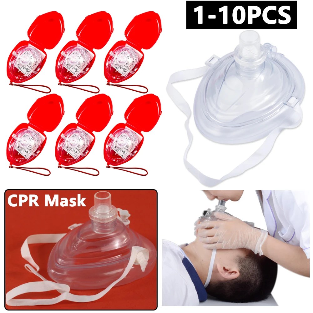 1-5 adet taşınabilir CPR maske yapay solunum kurtarma cihazı ilk yardım kiti acil tek yönlü vana solunum maskesi nefes eğitmen