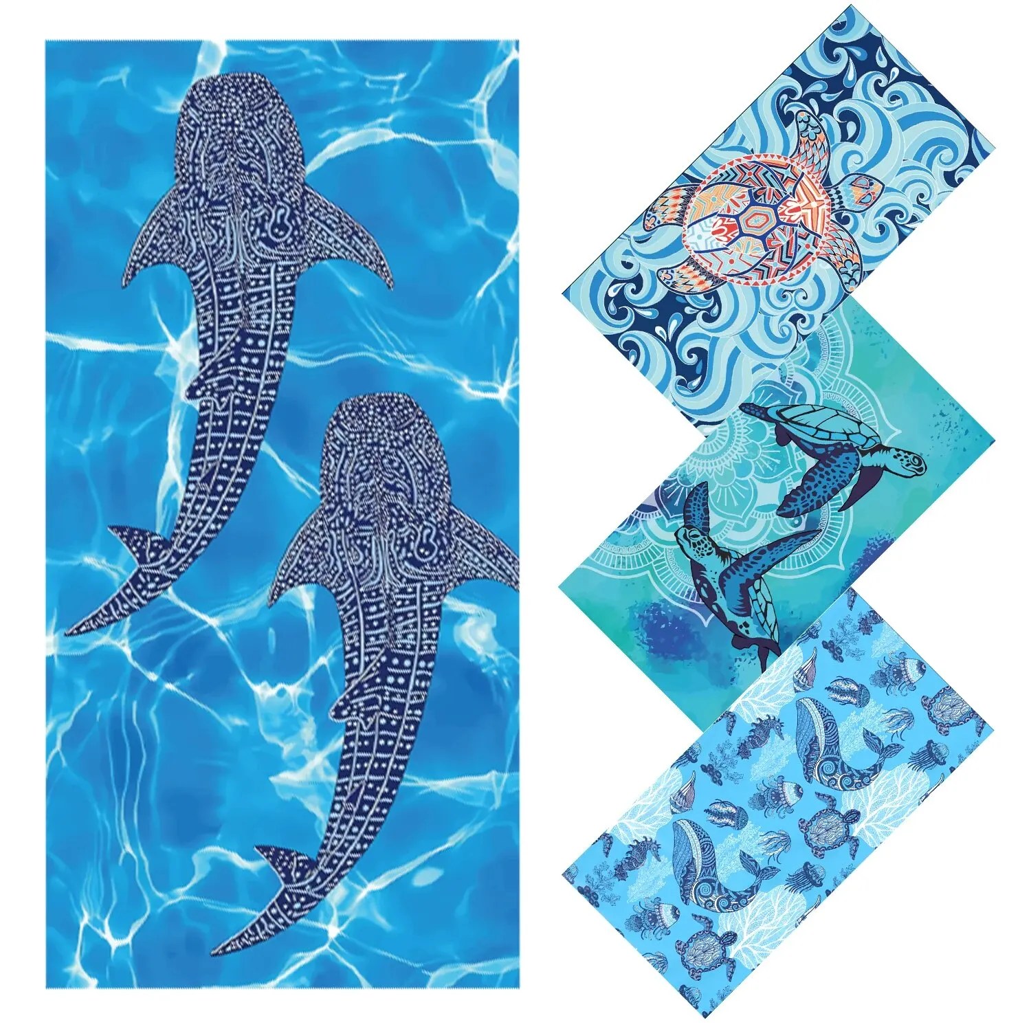 1 adet 75x155cm plaj havlusu, 275GSM süper emici hızlı kuru pamuklu plaj havlusu yüzme banyo seyahat kamp ve piknik için