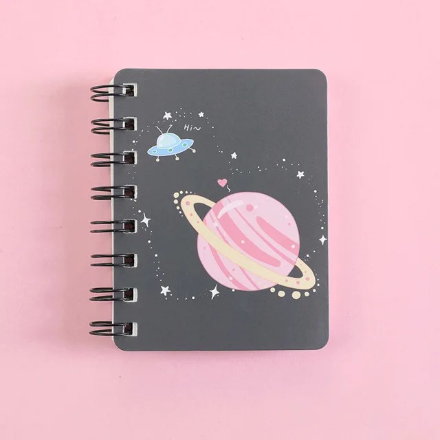 1 adet A7 rüya gezegen sevimli Mini taşınabilir bobin not defteri günlüğü kitap egzersiz kitabı Escolar Papelaria okul ofis kaynağı - Görsel 8