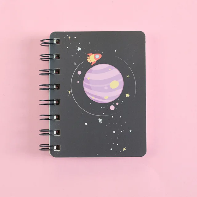 1 adet A7 rüya gezegen sevimli Mini taşınabilir bobin not defteri günlüğü kitap egzersiz kitabı Escolar Papelaria okul ofis kaynağı