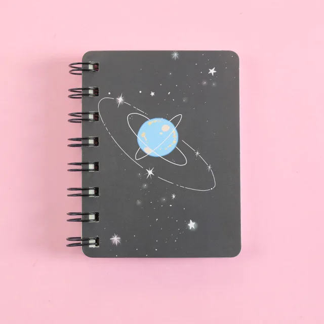 1 adet A7 rüya gezegen sevimli Mini taşınabilir bobin not defteri günlüğü kitap egzersiz kitabı Escolar Papelaria okul ofis kaynağı