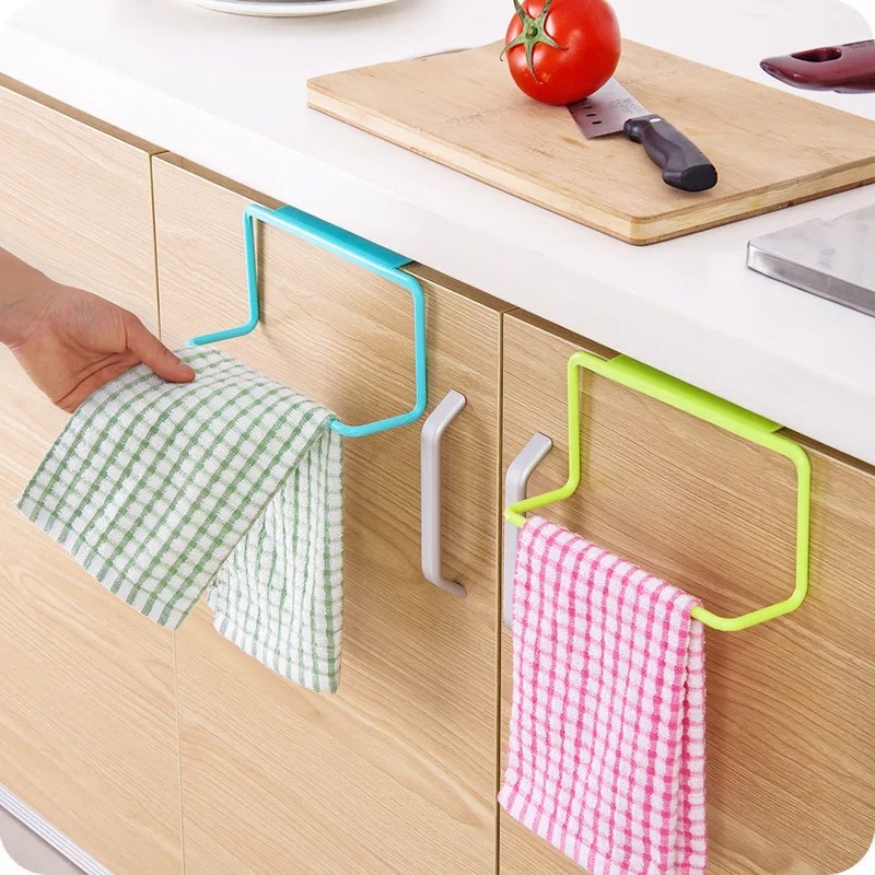 1 adet plastik asılı tutucu İşlevli havlu askısı dolap dolabı kapı ev depolama organizatör banyo mutfak aksesuarları