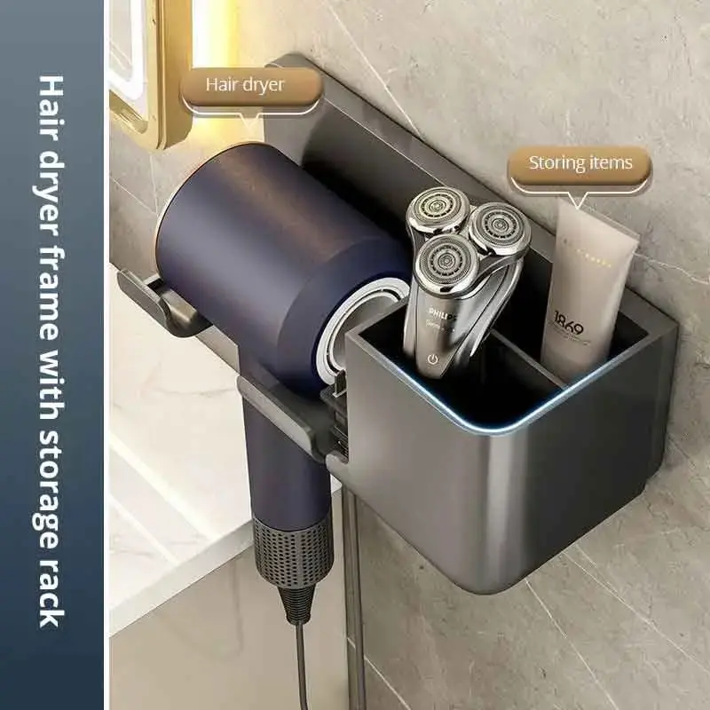 1 adet saç kurutma makinesi depolama raf olmayan delme banyo duvara monte