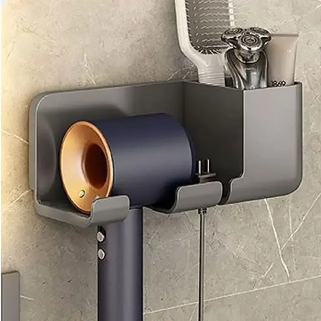 1 adet saç kurutma makinesi depolama raf olmayan delme banyo duvara monte