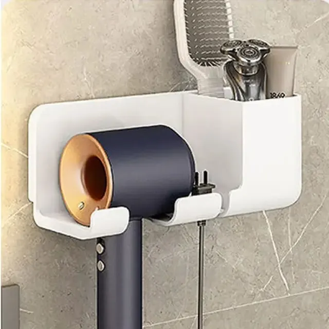 1 adet saç kurutma makinesi depolama raf olmayan delme banyo duvara monte