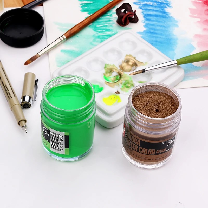 1 şişe Sakura Poster renk 30ml/45ml zamk giderme Pigment guaj boya sanatçı boyama malzemeleri çok renkli isteğe bağlı - Görsel 4