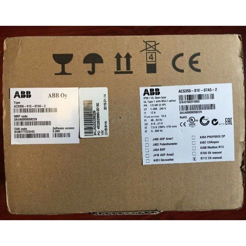 one new abb ACS355-01E-07A5-2 INVERTER MICRO DRIVE Brand New