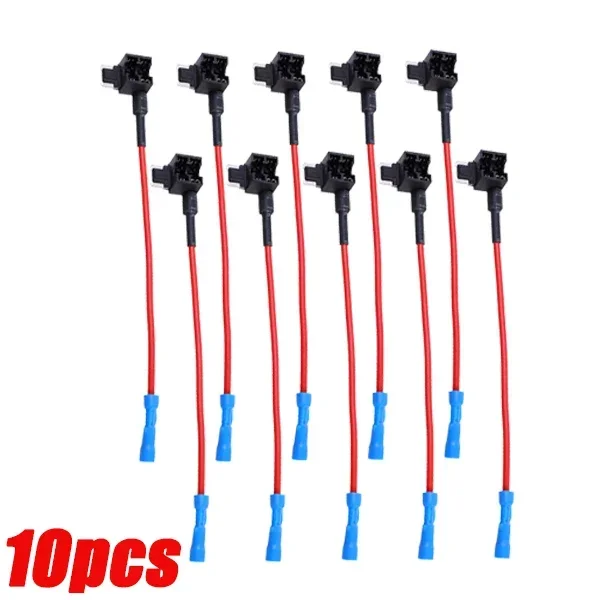10/5 adet 12V MINI küçük orta boy araba sigorta tutucu Add-a-circuit dokunun adaptörü mikro Mini standart ATM Blade sigorta arabalar için Vans - Görsel 10