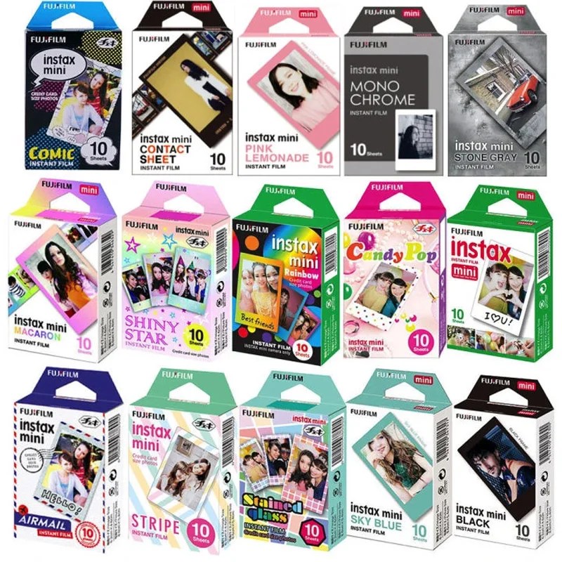 10 -50 levhalar Fujifilm Instax Mini 12 11 8 9 Film lekeli yıldız Fuji anında fotoğraf kağıdı 70 7s 50 s 90 25 payı için SP-1 kamera
