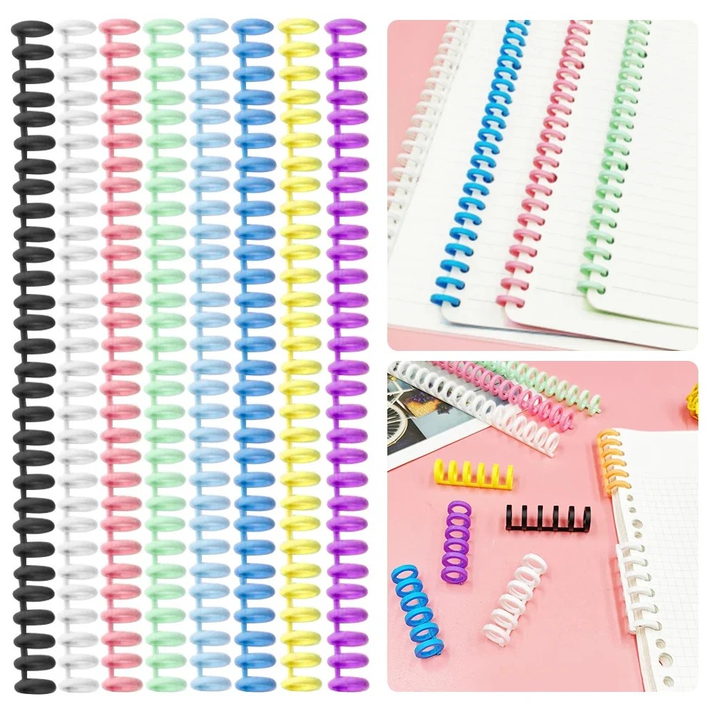 10 adet A4 A5 B5 ayrılabilir toka gevşek yaprak bağlama şerit 30-hole yuvarlak delik bobin açılış ve kapanış halka DIY plastik bağlayıcı