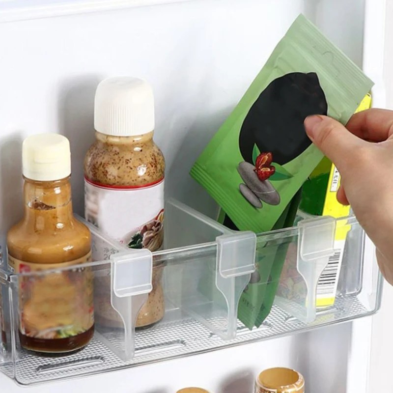 10 adet buzdolabı  bölme paneli depolama geri çekilebilir plastik bölücü ayarlanabilir bölme atel mutfak şişe organizatör olabilir - Görsel 3