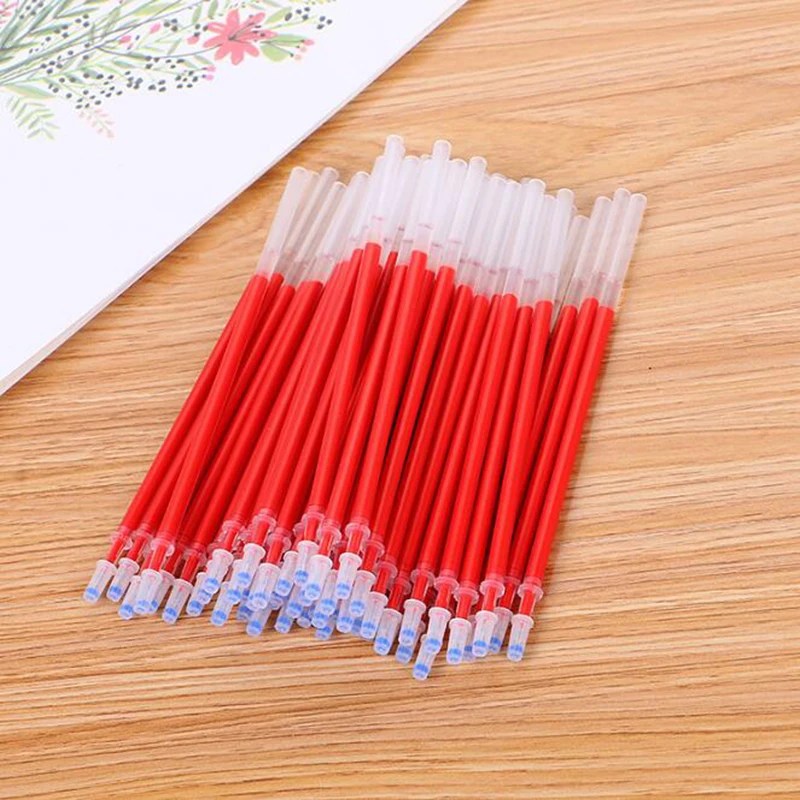 10 adet/toplu öğrenci sınav yedek jel dolum yedek kaliteli siyah dolu mavi kırmızı 0.5mm (iğne/mermi tipi) - Görsel 6