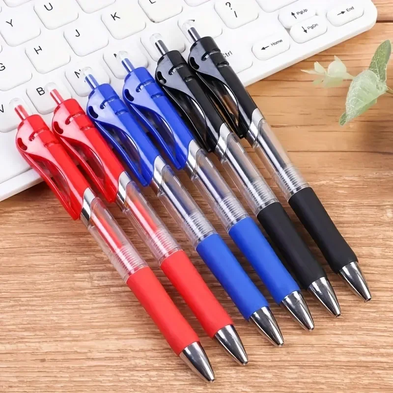10 adet yüksek kapasiteli jel kalemler kırtasiye Kawaii yazma kalem siyah/kırmızı/mavi mürekkep 0.5mm mavi tükenmez kalem ofis okul malzemeleri