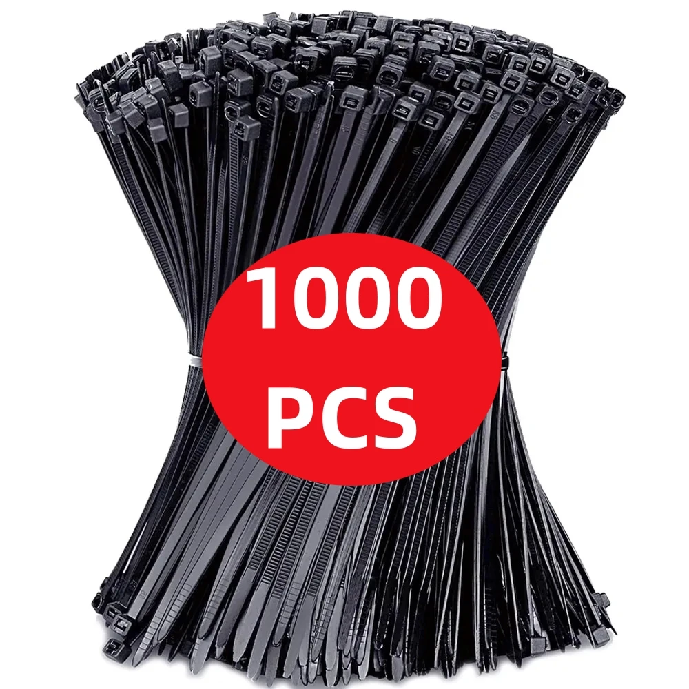 100/1000 adet plastik naylon kablo bağları ayrılabilir kendinden kilitleme kordon bağları sapanlar sabitleme döngü ev ofis için kullanımlık tel bağları