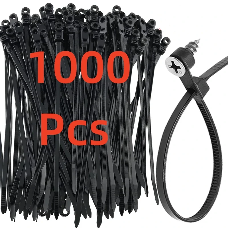 100/1000 adet vida deliği kablo bağları yeniden sabit naylon kablo bağları kendinden kilitleme kordon bağları sapanlar sabitleme döngü ofis organizatör