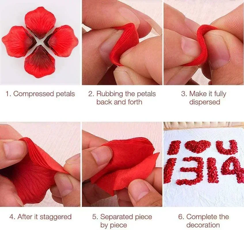 100-2000 adet yapay sahte gül yaprakları renkli kırmızı beyaz altın güller Petal çiçekler için romantik düğün parti iyilik dekorasyon - Görsel 6