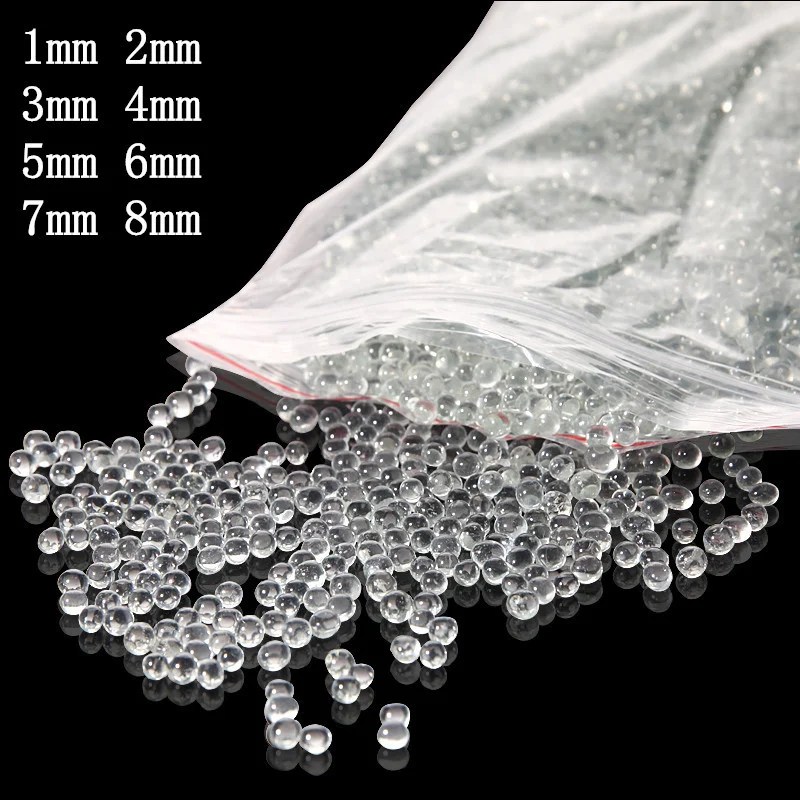 1000 adet/2000 adet farklı boyut OD 1mm 8mm cam küre kum öğütme boncuk laboratuvar deneyleri için
