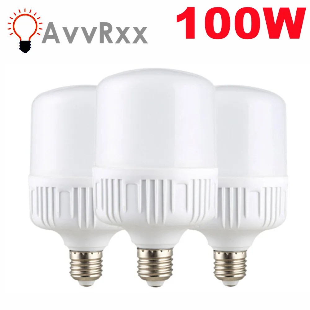 100W E27 LED vida ağız ışık 220V olmayan titrek yüksek parlaklık ampul beyaz ışık göz koruması yüksek ısı dağılımı