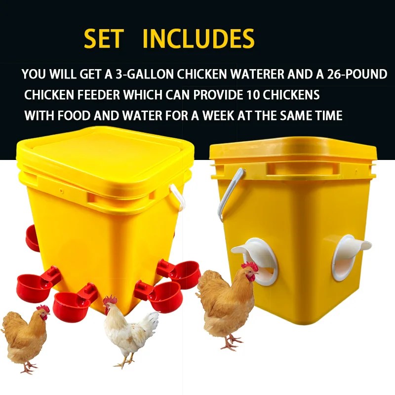 10L tavuk ördek kaz kova tavuk besleyici ve 8 otomatik doldurma bardak ile Waterer kiti ve kanatlı için 4 port yatay nipeller