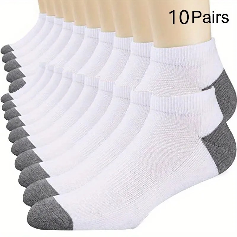 10pairs erkek moda pamuk nefes rahat ayak bileği çorap, erkek yaz çorap - Görsel 3