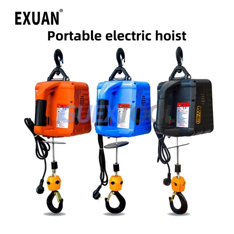 110V 100-500kg elektrikli vinç taşınabilir elektrikli el vinç tel halat kaldırma kaldırma çekme halatı ev kapalı küçük vinç