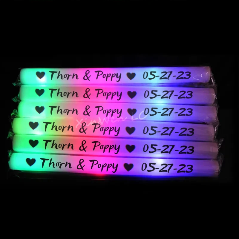 12/15/30/60 adet toplu renkli LED parlayan çubuklar RGB LED Glow köpük sopa Cheer tüp koyu ışık doğum günü düğün parti malzemeleri