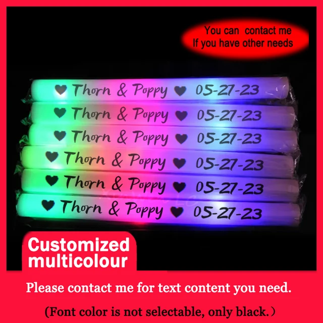 12/15/30/60 adet toplu renkli LED parlayan çubuklar RGB LED Glow köpük sopa Cheer tüp koyu ışık doğum günü düğün parti malzemeleri