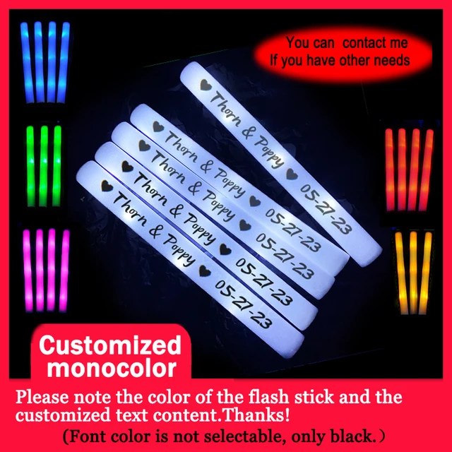 12/15/30/60 adet toplu renkli LED parlayan çubuklar RGB LED Glow köpük sopa Cheer tüp koyu ışık doğum günü düğün parti malzemeleri - Görsel 9