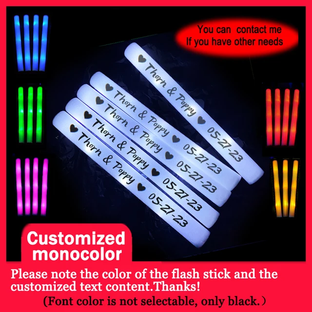 12/15/30/60 adet toplu renkli LED parlayan çubuklar RGB LED Glow köpük sopa Cheer tüp koyu ışık doğum günü düğün parti malzemeleri