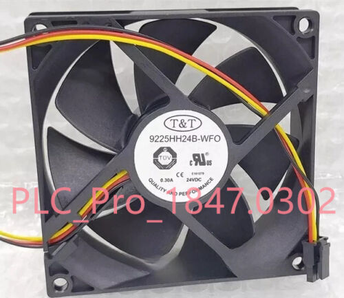 1PCS NEW T&T 9225HH24B-WFO 24V 0.30A 3-wire ABB host cooling fan Fast delivery