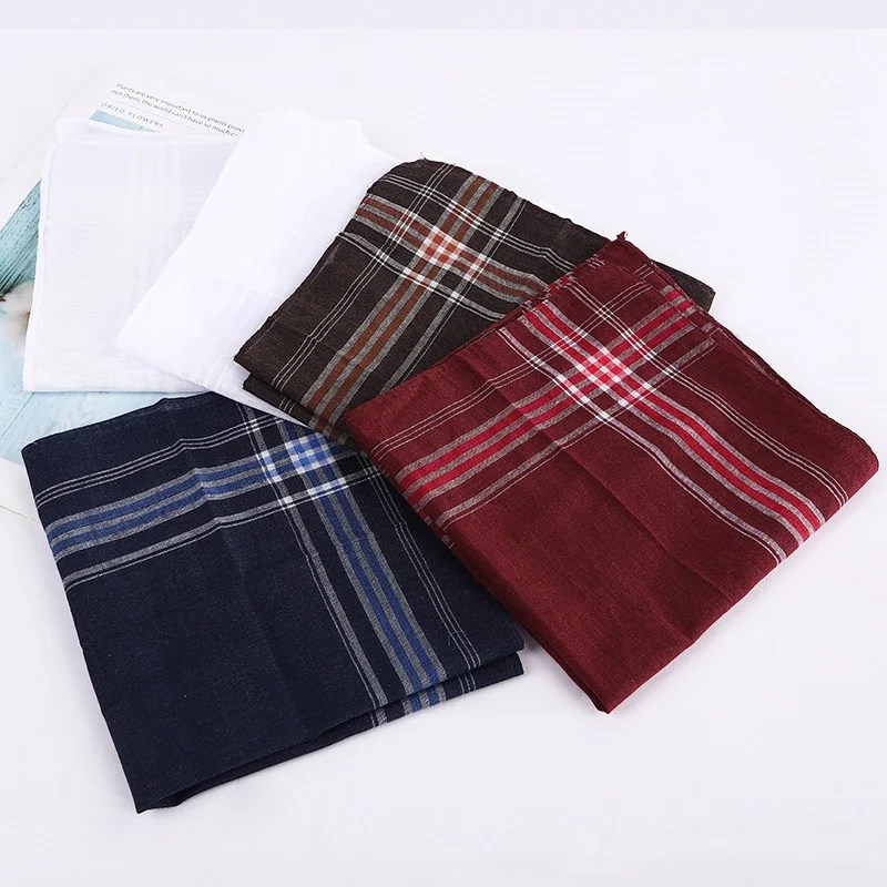 12 Packs erkek moda ekose Polyester pamuk mendiller dekoratif Hanky Vintage ekose mendiller Suits