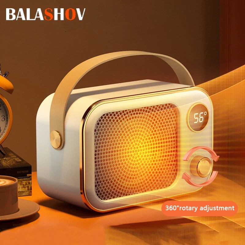 1200W elektrikli ısıtıcı fanı taşınabilir masaüstü vantilatör isıtma sıcak hava üfleyici el ayak radyatörleri ev ofis odası ısıtıcı makinesi 220V - Görsel 2