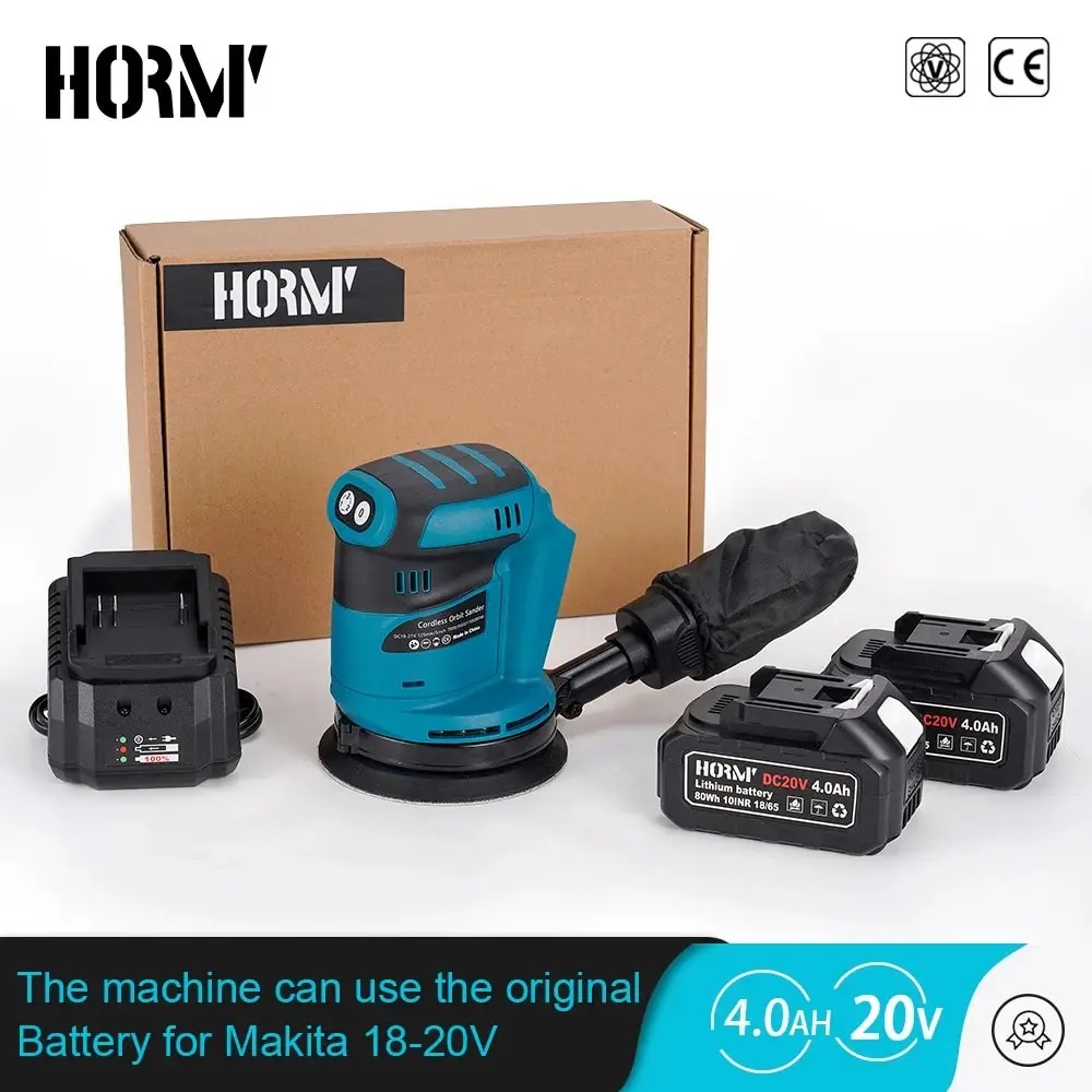 125mm elektrik Sander 90W 3 hızları akülü ahşap değirmeni parlatma taşlama makinesi aracı 8 delik Makita 18V pil için zımpara
