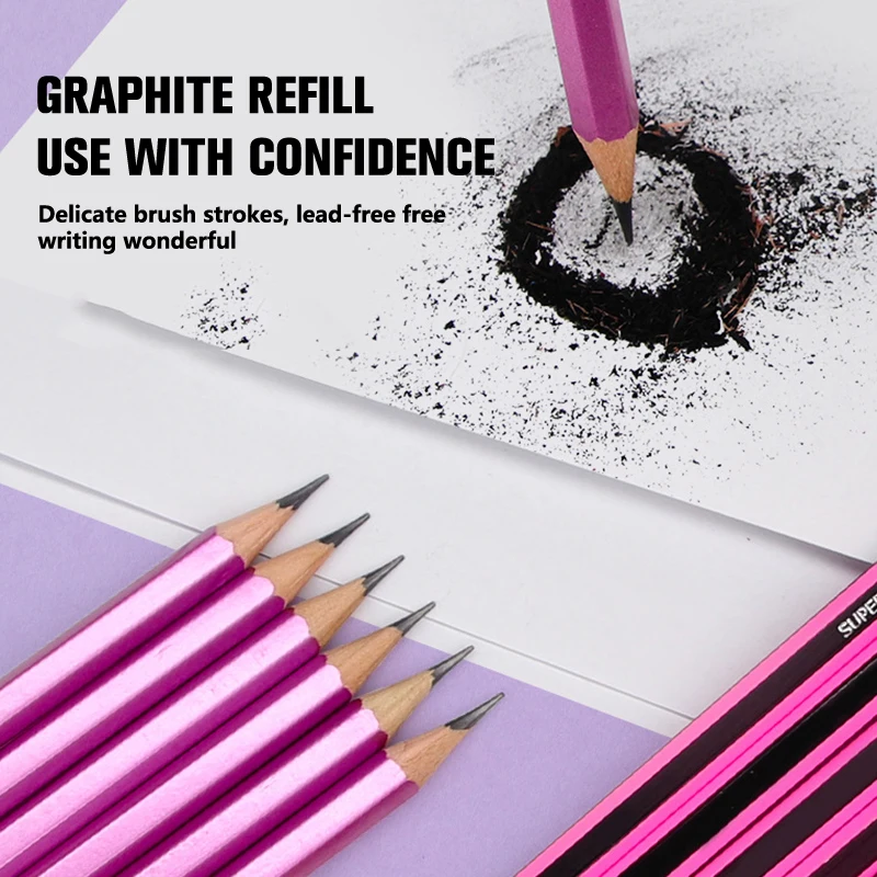 12Pcs /Lot Ordinary Pencil Wooden Lead Pencils 2B/HB Pencil With Eraser Children Gift Drawing Pencil School Writing Stationery