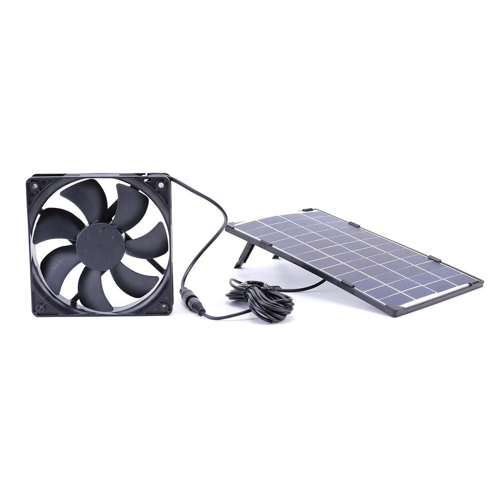 12V 10W güneş enerjili paneli kiti komple açık güneş enerjisi kamp Fan soğutma RV havalandırma fanı mutfak egzoz fanı
