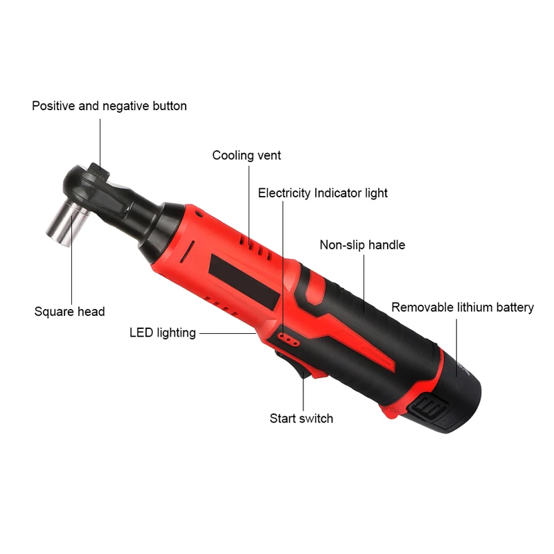 12V/18V akülü elektrik anahtarı 45NM 3/8 ''dik açı cırcır anahtarı açı matkap tornavida kaldırma vida somunu araba tamir aracı