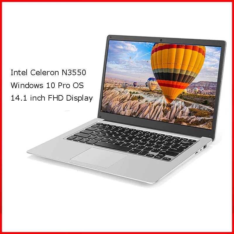 14.1 inç dizüstü bilgisayar Intel 6G RAM Windows 10 pro dar Bezel klavye Ultrabook
