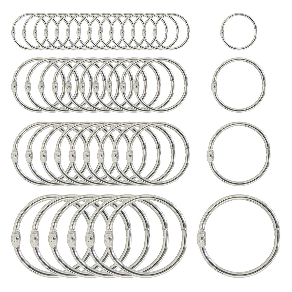 15/30 adet 20 - 88mm Metal gevşek yaprak kitap bağlayıcı yüzükler albüm karalama defteri klipler zanaat fotoğraf albümü Metal halka Binder ofis malzemeleri