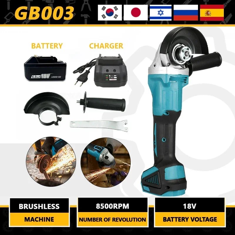 18V 100mm fırçasız darbe açı öğütücü akülü kesme makinası parlatıcı güç araçları Makita pil için uyumlu