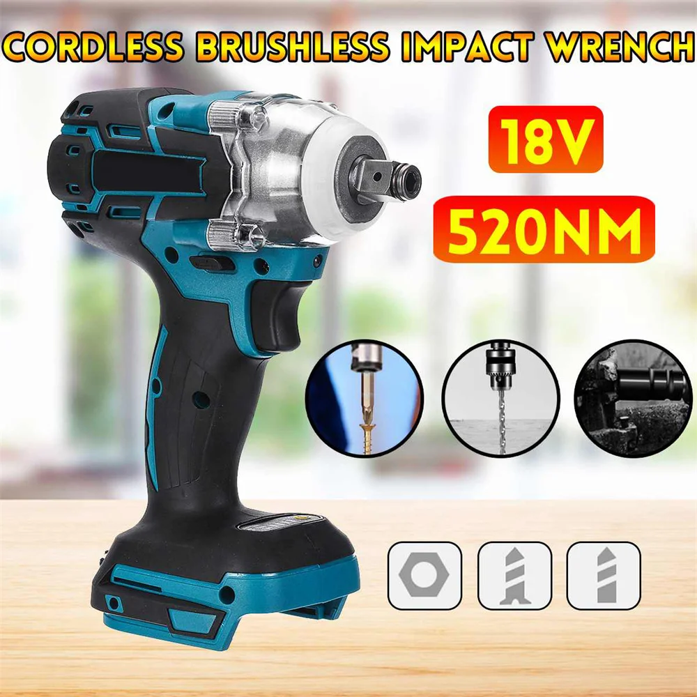 18V Makita pil ile fırçasız akülü elektrikli darbe anahtarı şarj edilebilir değişken hız anahtarı vida güç aracı tamir