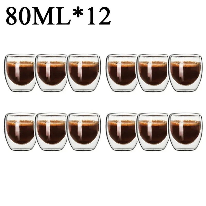 2-18 adet çift duvar uzun borosilikat cam kupa isıya dayanıklı çay süt suyu kahve su bardağı Bar Drinkware hediye yaratıcılık seti