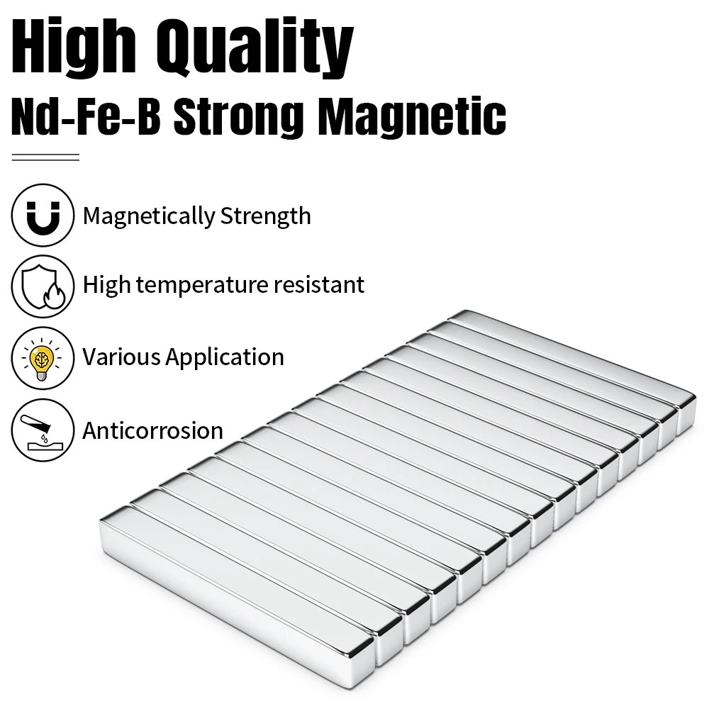 2/5/10/20/50 adet 40x5x5 Neodymium neodimyum mıknatıs 40mm X 5mm X 5mm NdFeB blok süper güçlü güçlü kalıcı manyetik imanes - Görsel 4