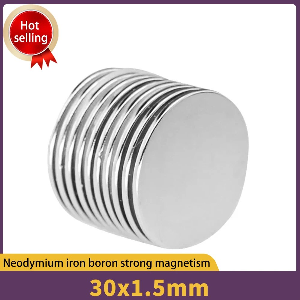 2 ~ 50 adet 30x1.5mm güçlü mıknatıslar 30mm x 1.5mm kalıcı yuvarlak mıknatıs 30x1.5mm neodimyum manyetik süper güçlü mıknatıs 30*1.5mm